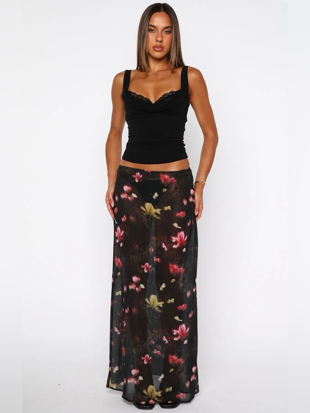 White Fox Sunday Strolls Maxi Skirt Lace And Bloom
